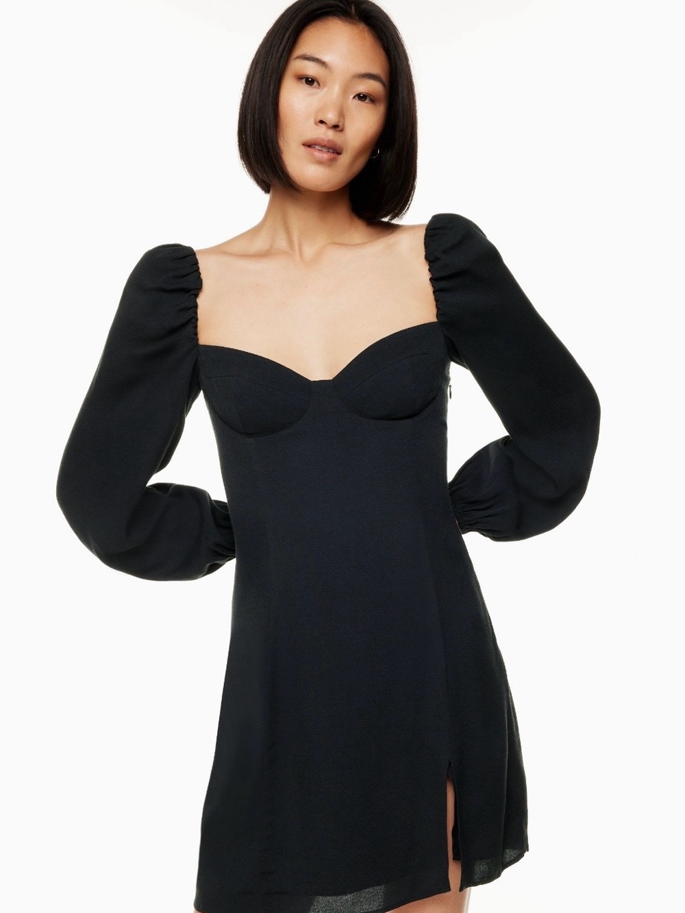 Aritzia Novella Black Sweetheart Mini Dress